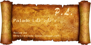 Palade Lázár névjegykártya
